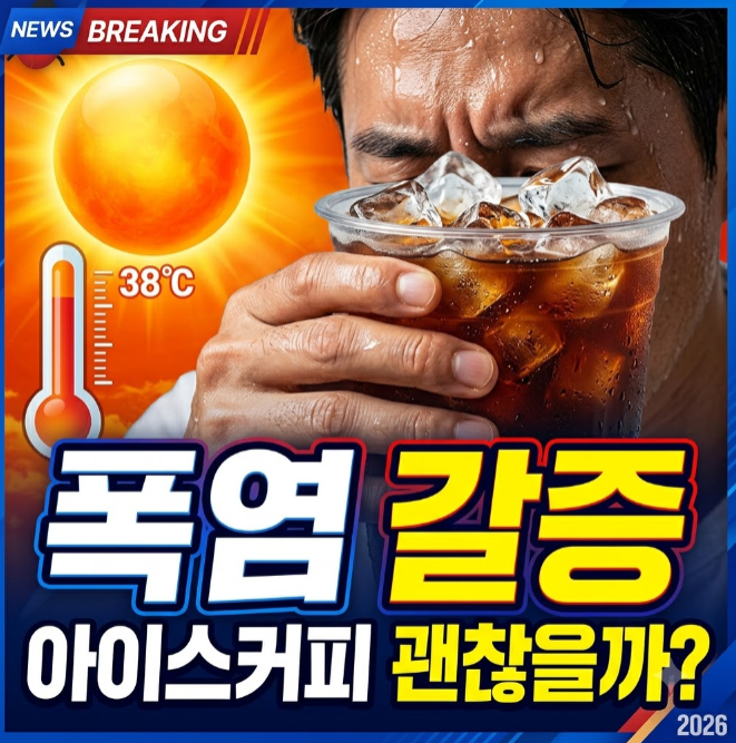 폭염 속 아이스커피, 갈증을 더 키운다? 여름철 수분 섭취가 중요한 이유