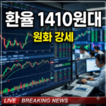 환율 1410원대로 하락… 유가 안정과 엔화 강세가 만든 원화 반등
