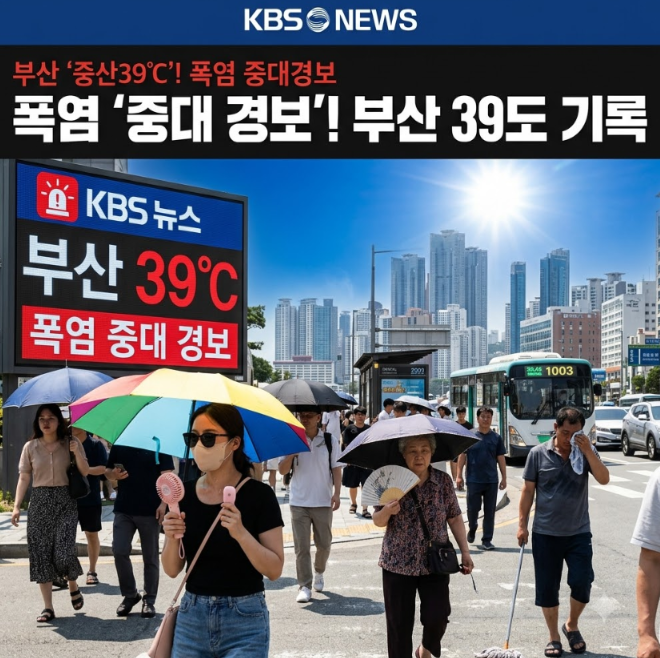 경남 폭염중대경보 발효…부산 39도·광주 38도, 야외활동 자제 권고 2 경남 폭염중대경보 부산 39도 전국 폭염 전망